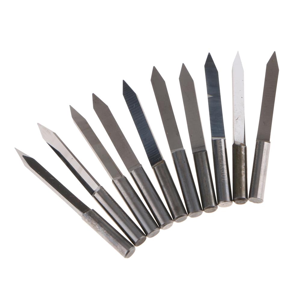 10 Pieces 4mm Wood Milling Carving Cutter Flat Knife Carved 35 Degree 0.4mm