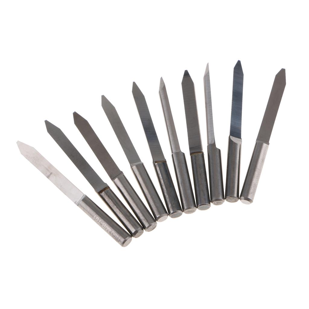 10 Pieces 4mm Wood Milling Carving Cutter Flat Knife Carved 35 Degree 0.8mm