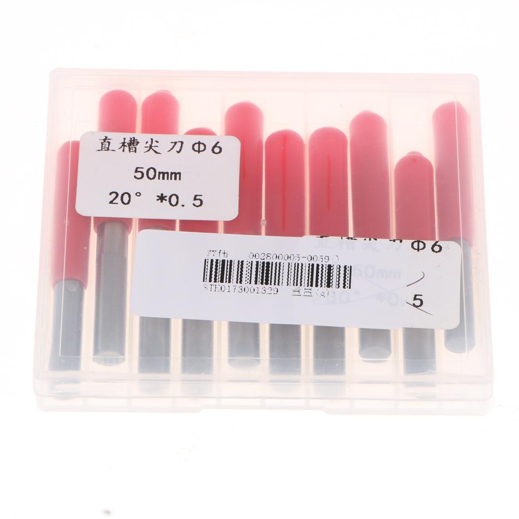 10 Pcs Engraving Carving Cutter Computer Carved Tool 50mm 25mm 20degree 0.5