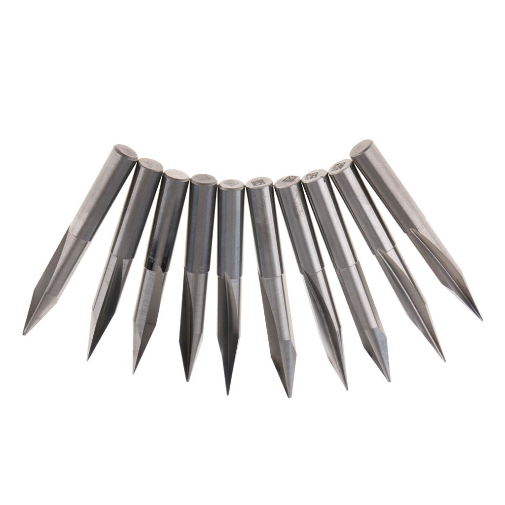 10 Pcs Engraving Carving Cutter Computer Carved Tool 50mm 25mm 20degree 0.5