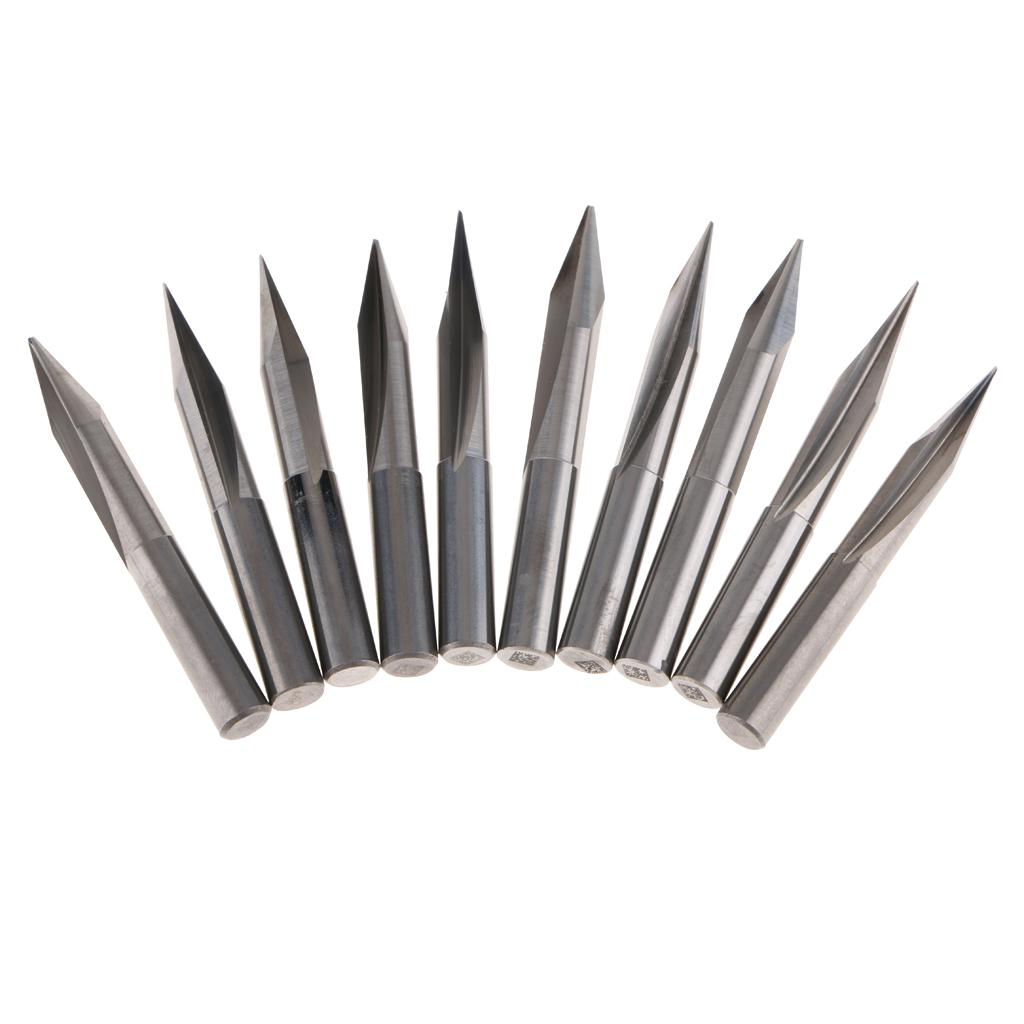 10 Pcs Engraving Carving Cutter Computer Carved Tool 50mm 25mm 20degree 0.5