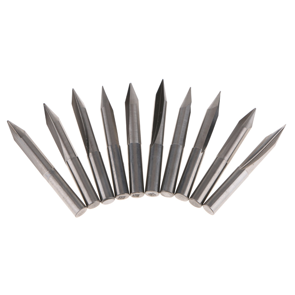 10 Pcs Engraving Carving Cutter Computer Carved Tool 50mm 25mm 30degree 0.5