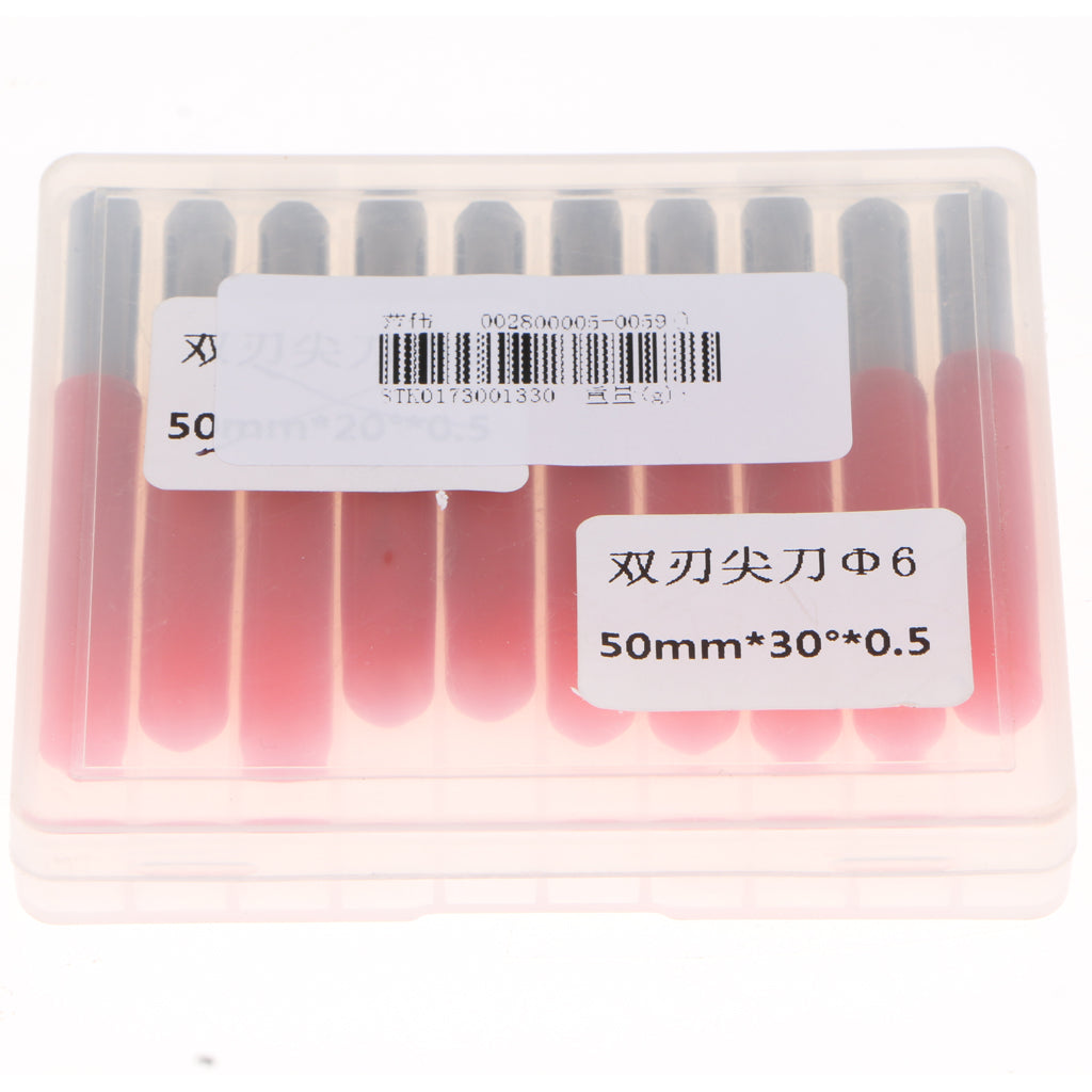 10 Pcs Engraving Carving Cutter Computer Carved Tool 50mm 25mm 30degree 0.5