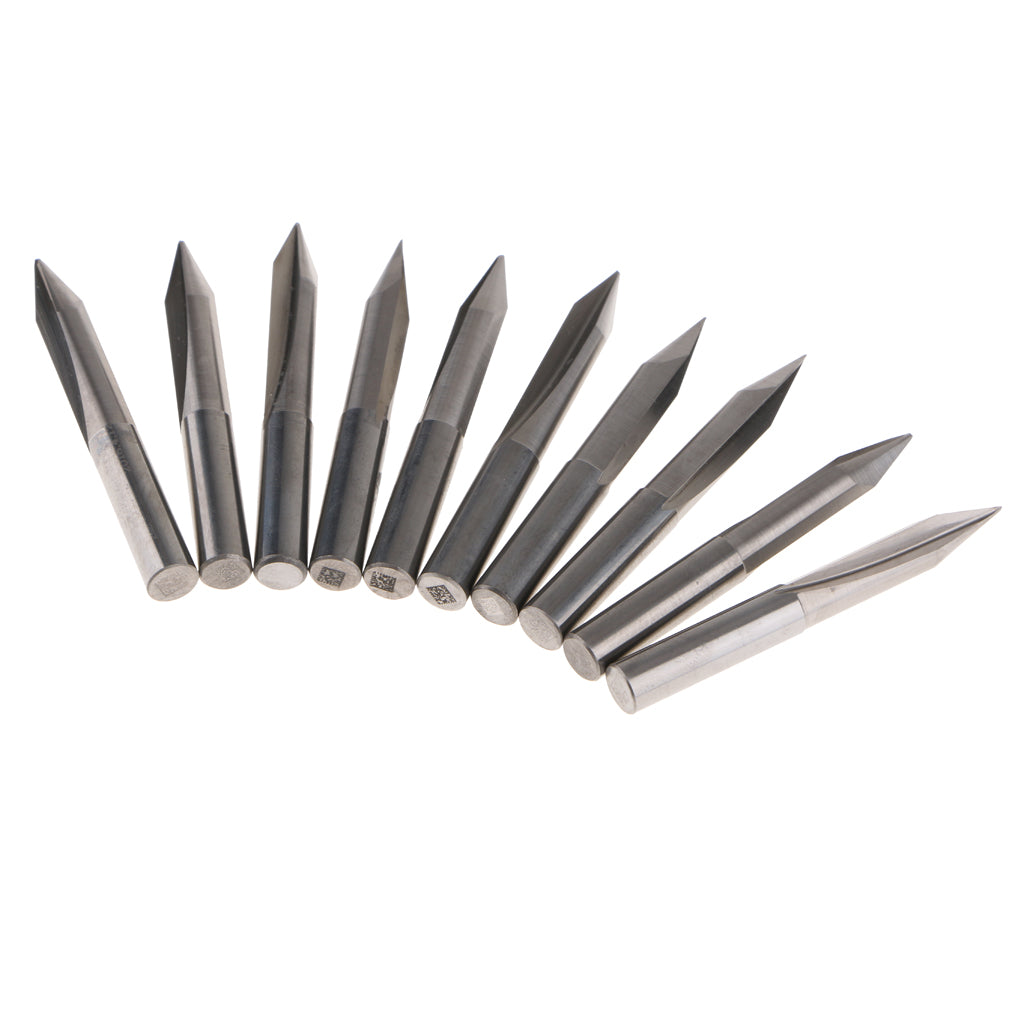 10 Pcs Engraving Carving Cutter Computer Carved Tool 50mm 25mm 30degree 0.5