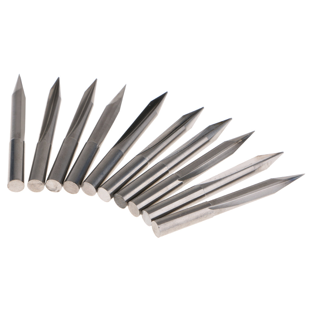 10 Pcs Engraving Carving Cutter Computer Carved Tool 60mm 30mm 20degree 0.5