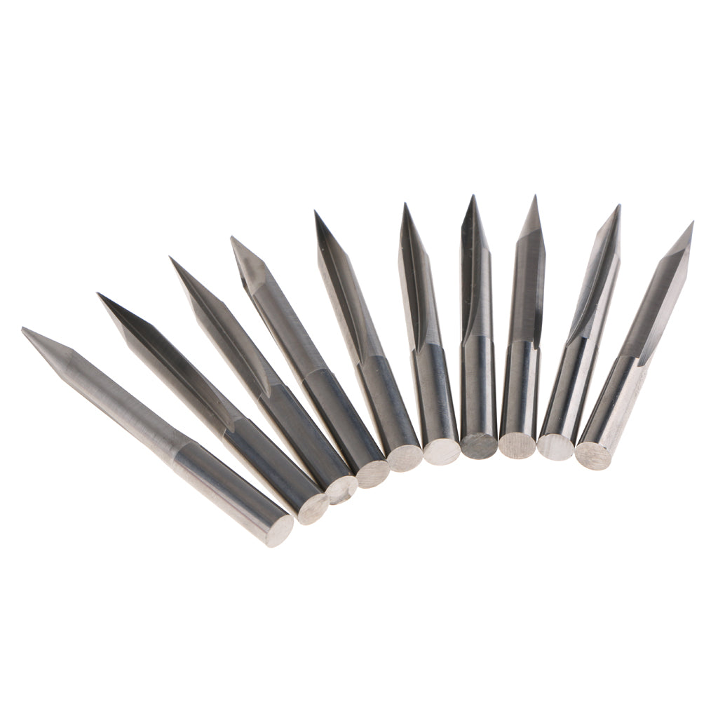10 Pcs Engraving Carving Cutter Computer Carved Tool 60mm 30mm 20degree 0.5