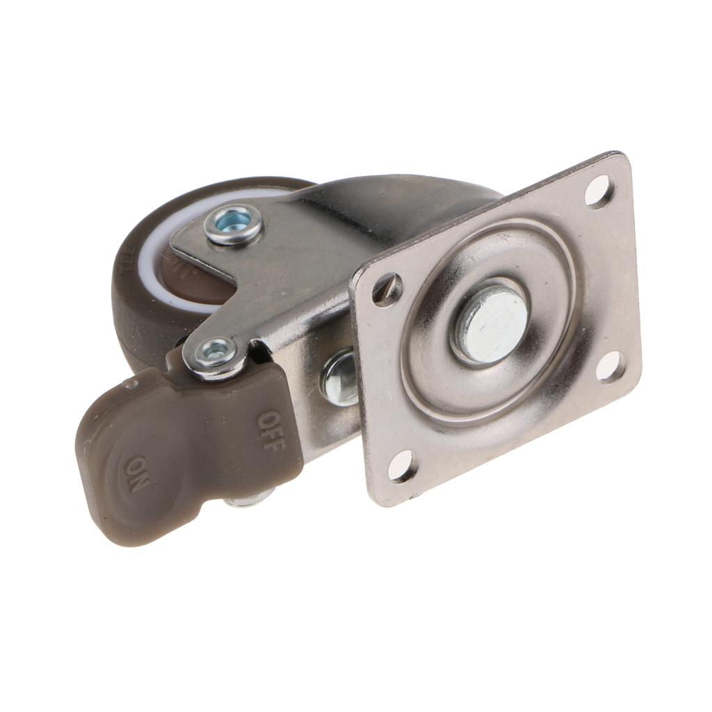 Heavy Duty Swivel Bearing Caster Wheels Rubber Base with Top Plate 1.25 Inch