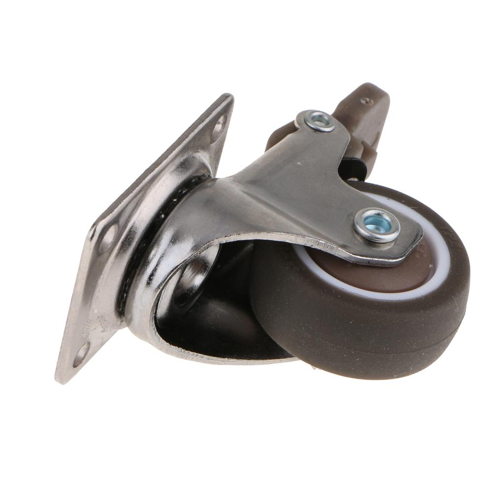 Heavy Duty Swivel Bearing Caster Wheels Rubber Base with Top Plate 1.25 Inch