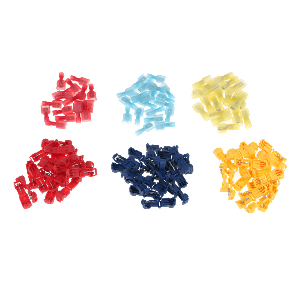 120Pcs T-Tap and Male Insulated Wire Quick Splice Terminal Connectors Kits