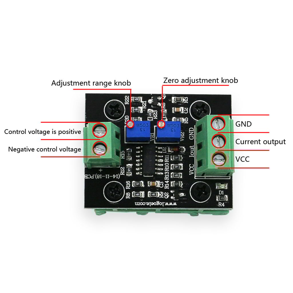 Voltage To Current Module Signal Converter Module 0-2.5V to 4-20mA