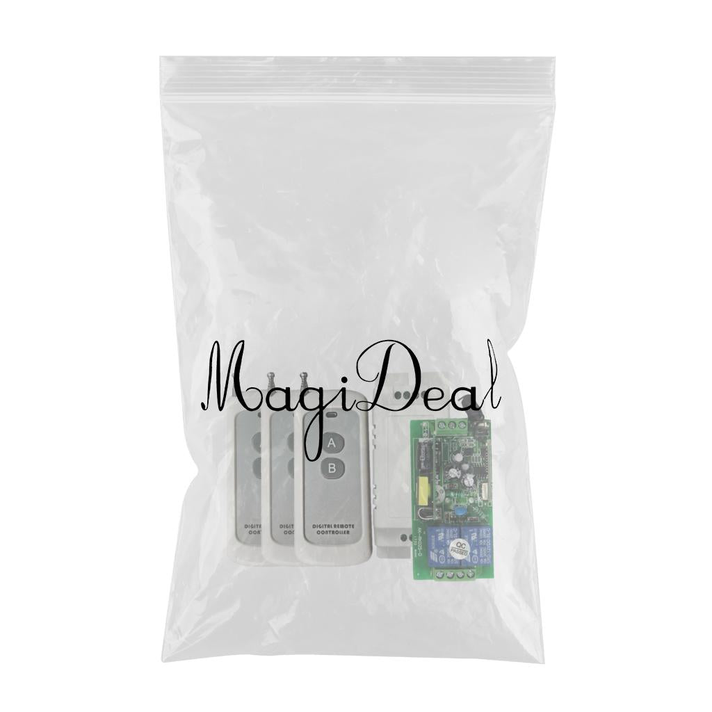 433MHz Wide Voltage Power Supply 2-way Switch + 3pcs 2-button Remote Control