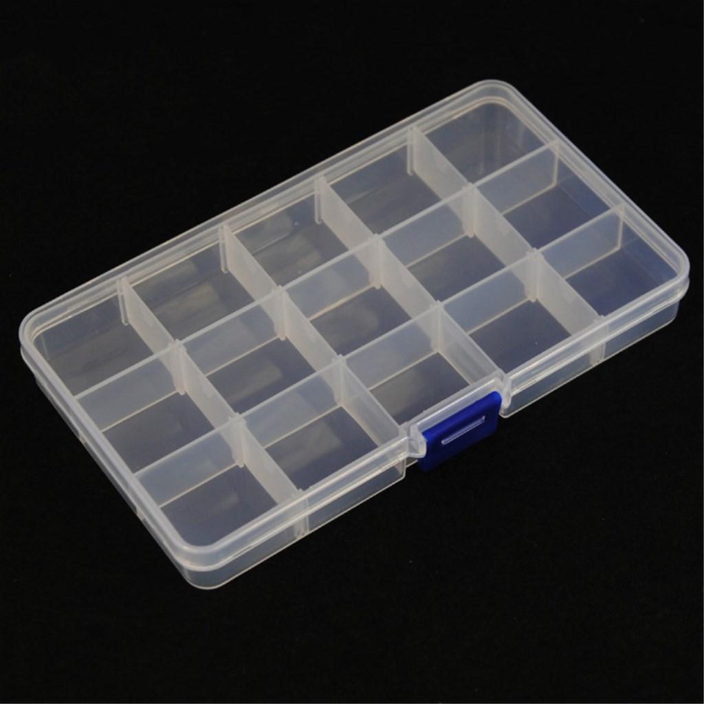1pcs Detachable 15 Slots Plastic Components Tool Storage Cases Boxes