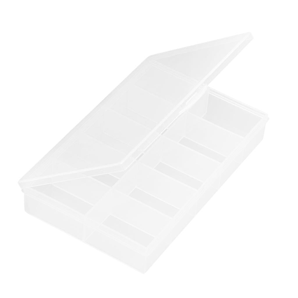 1pcs Detachable Clear 10 Slots Plastic Components Tool Jewelry Storage Box Case