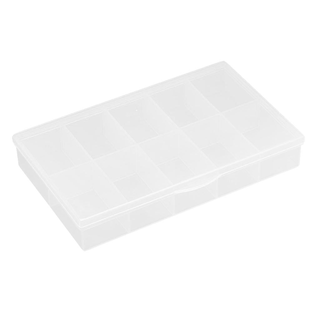 1pcs Detachable Clear 10 Slots Plastic Components Tool Jewelry Storage Box Case
