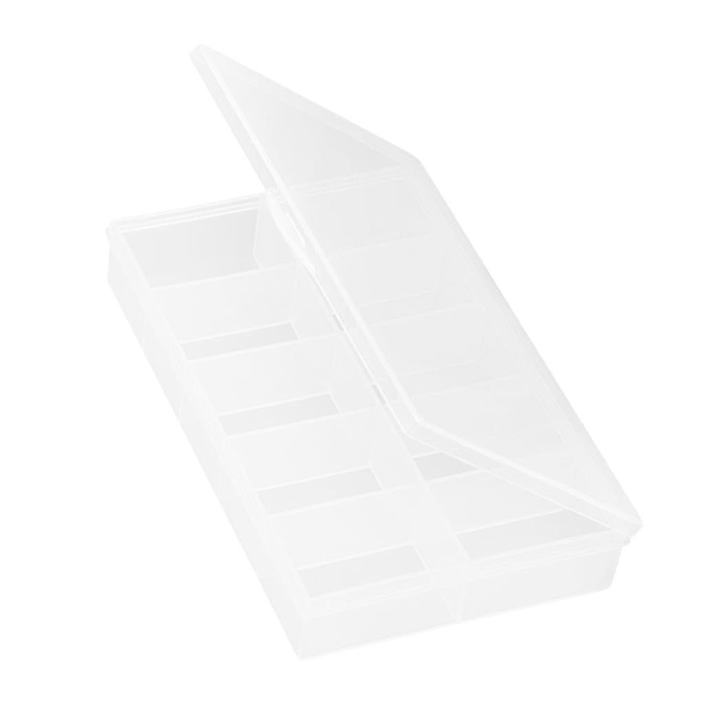 1pcs Detachable Clear 10 Slots Plastic Components Tool Jewelry Storage Box Case