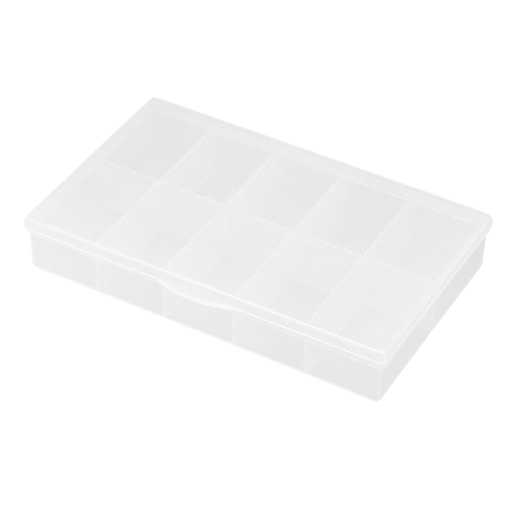 1pcs Detachable Clear 10 Slots Plastic Components Tool Jewelry Storage Box Case