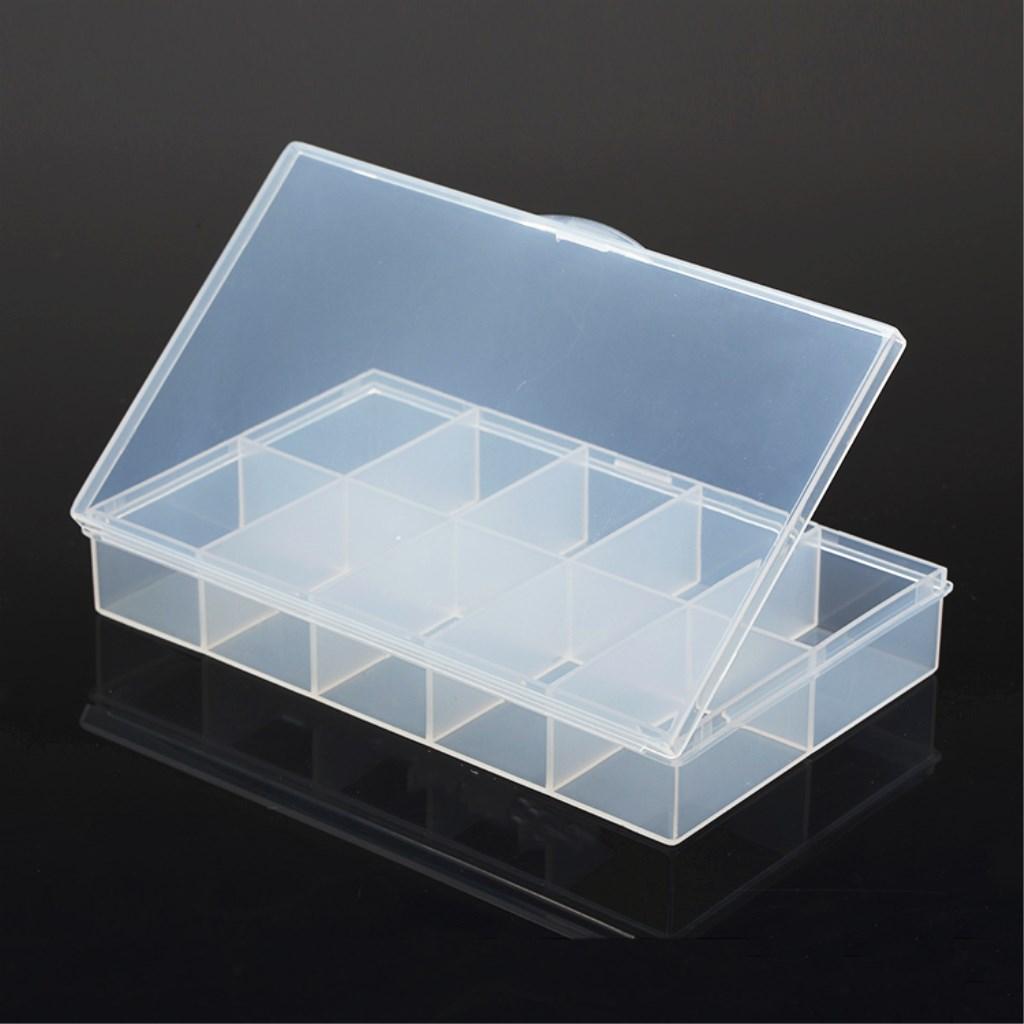 1pcs Detachable Clear 10 Slots Plastic Components Tool Jewelry Storage Box Case