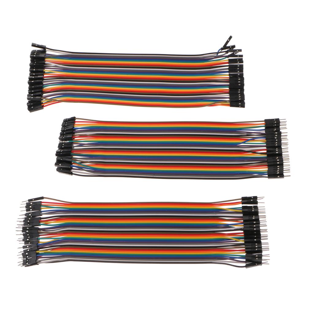 3pcs 21cm 40Pin Male To Male To Female To Female Jumper Wire Dupont Cable