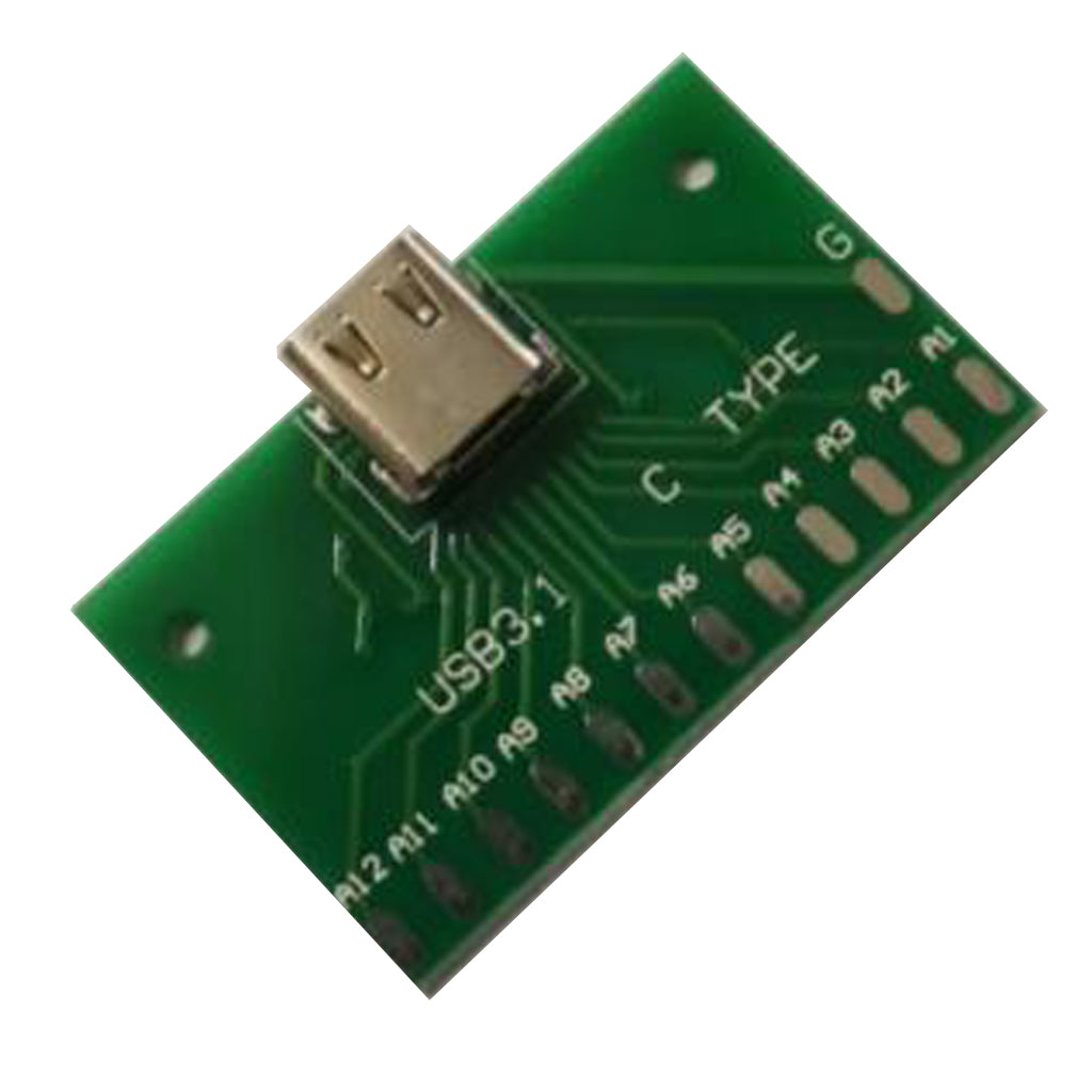 USB 3.1 Type C Connector With PCB Board 24PIN Full Needle Lead Head Fixture