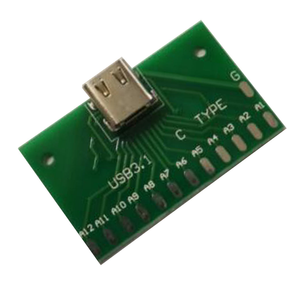 USB 3.1 Type C Connector With PCB Board 24PIN Full Needle Lead Head Fixture