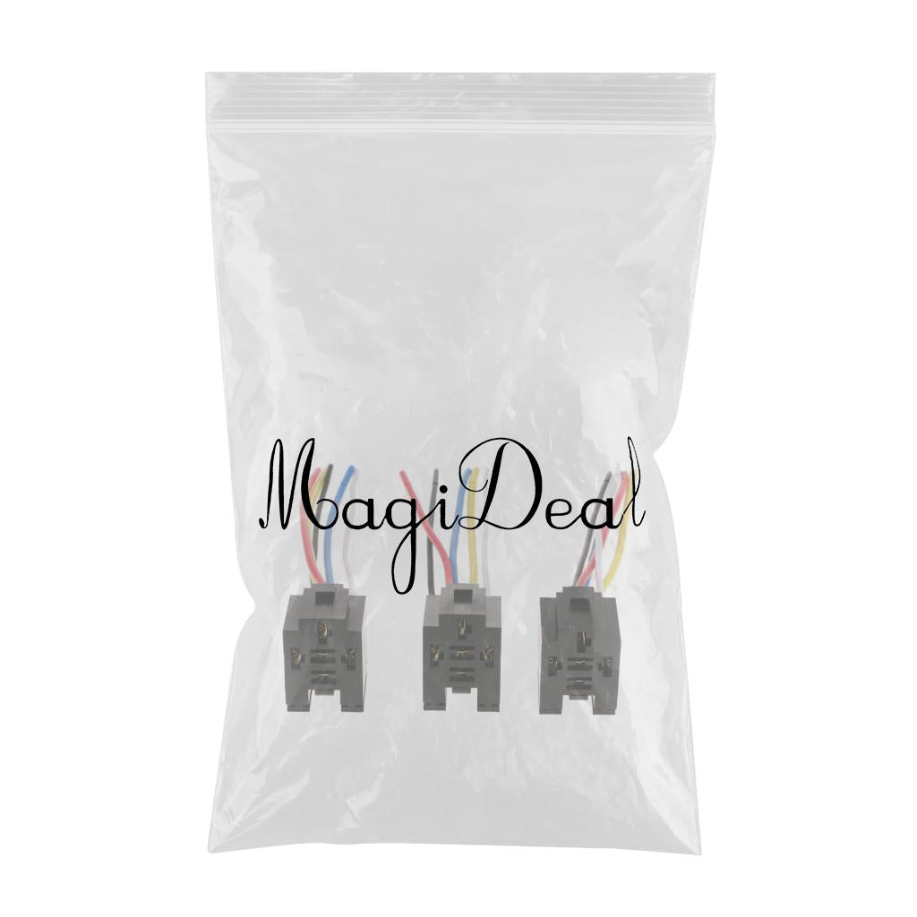 3pcs Automotive Auto Relay Socket 40A 5PIN Connector with 5 Wires