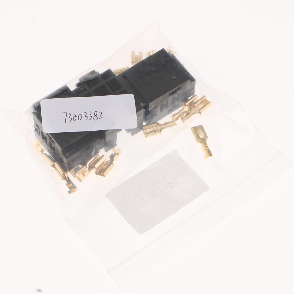 3pcs Automotive Auto Relay Double Socket 40A 30A 5Pins with 15pcs Terminals