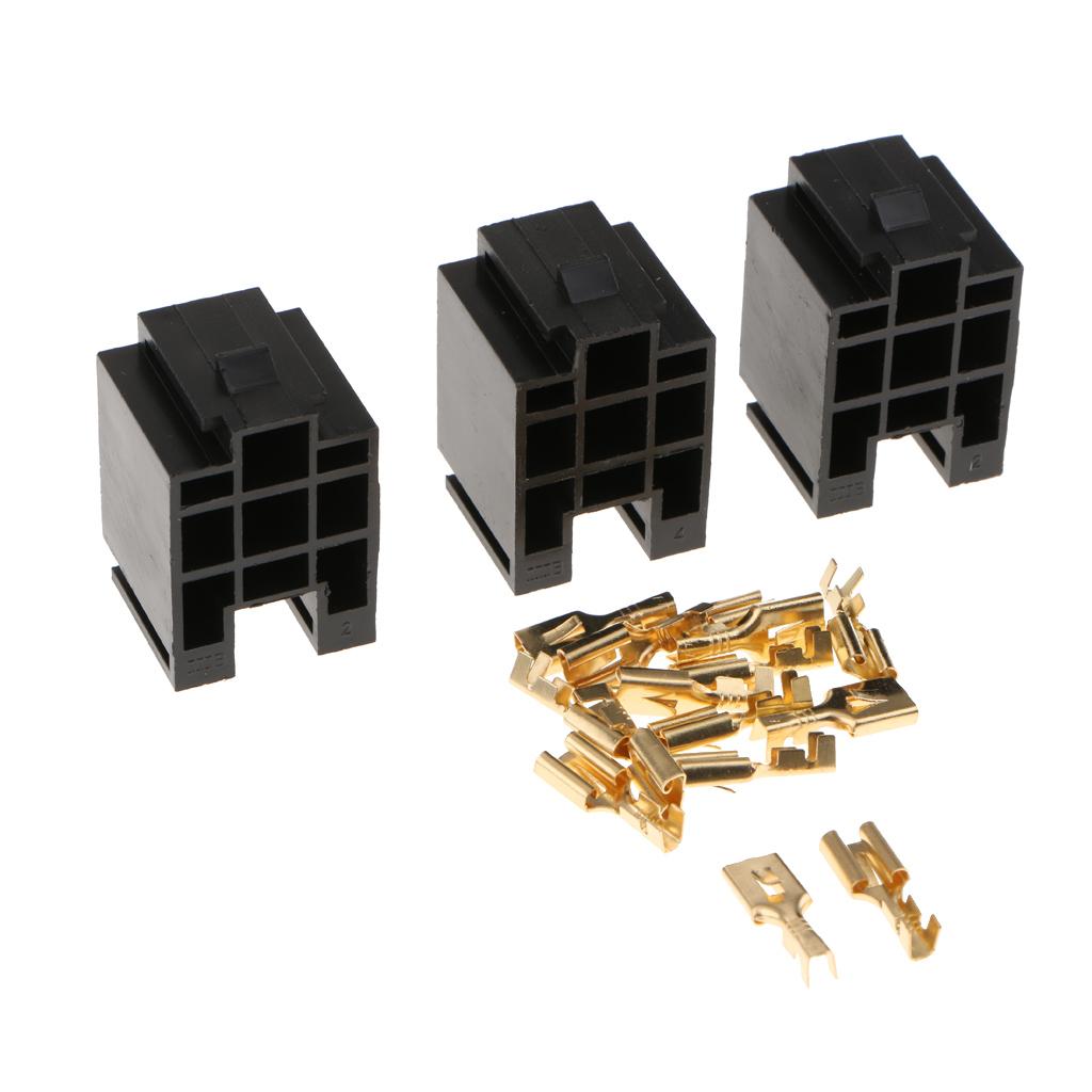 3pcs Automotive Auto Relay Double Socket 40A 30A 5Pins with 15pcs Terminals
