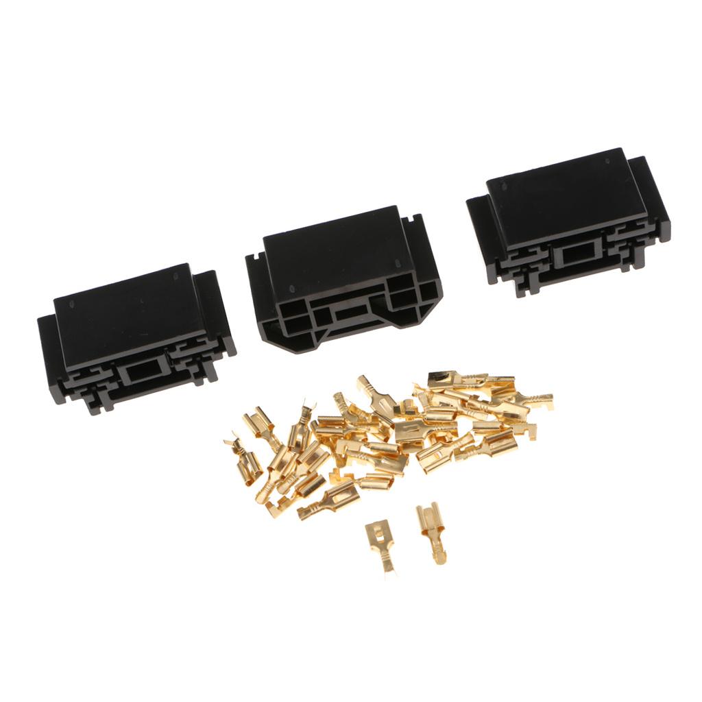 3pcs Automotive Auto Relay Double Socket 40A 10PIN with 30pcs Terminals