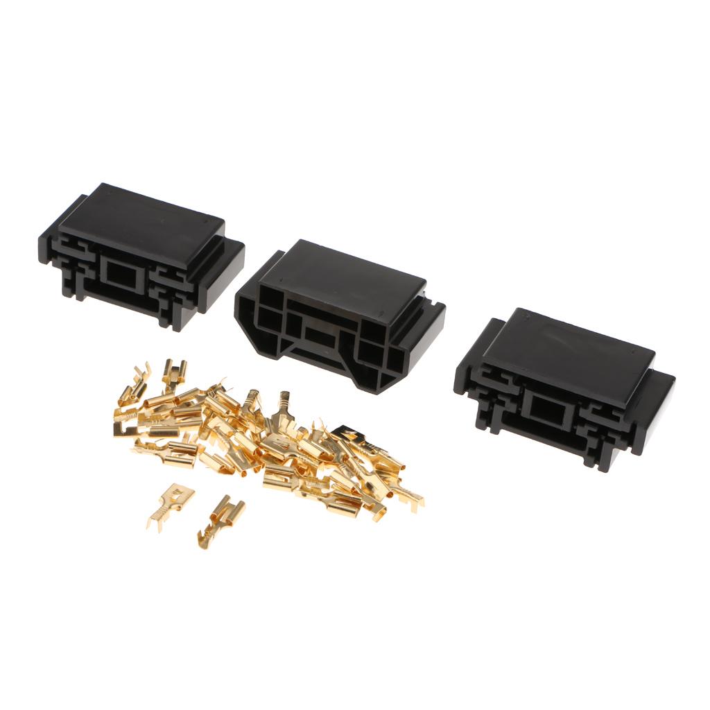 3pcs Automotive Auto Relay Double Socket 40A 10PIN with 30pcs Terminals