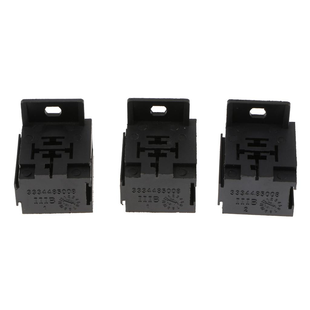 3pcs Automotive Auto Relay Double Socket 40A 5PIN with 15pcs Terminals
