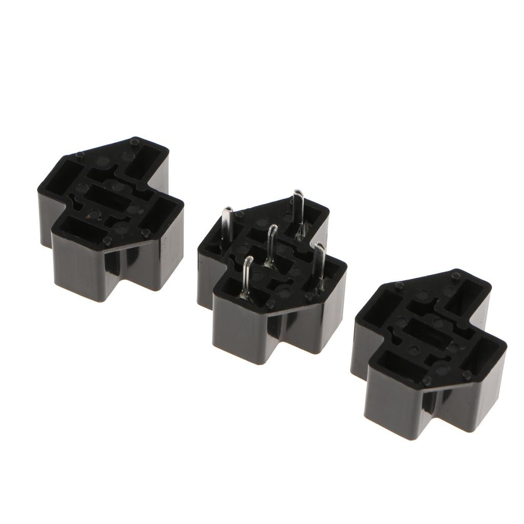3pcs Automotive Auto Relay Double Socket 40A 5PIN with 15pcs Terminals ZT603