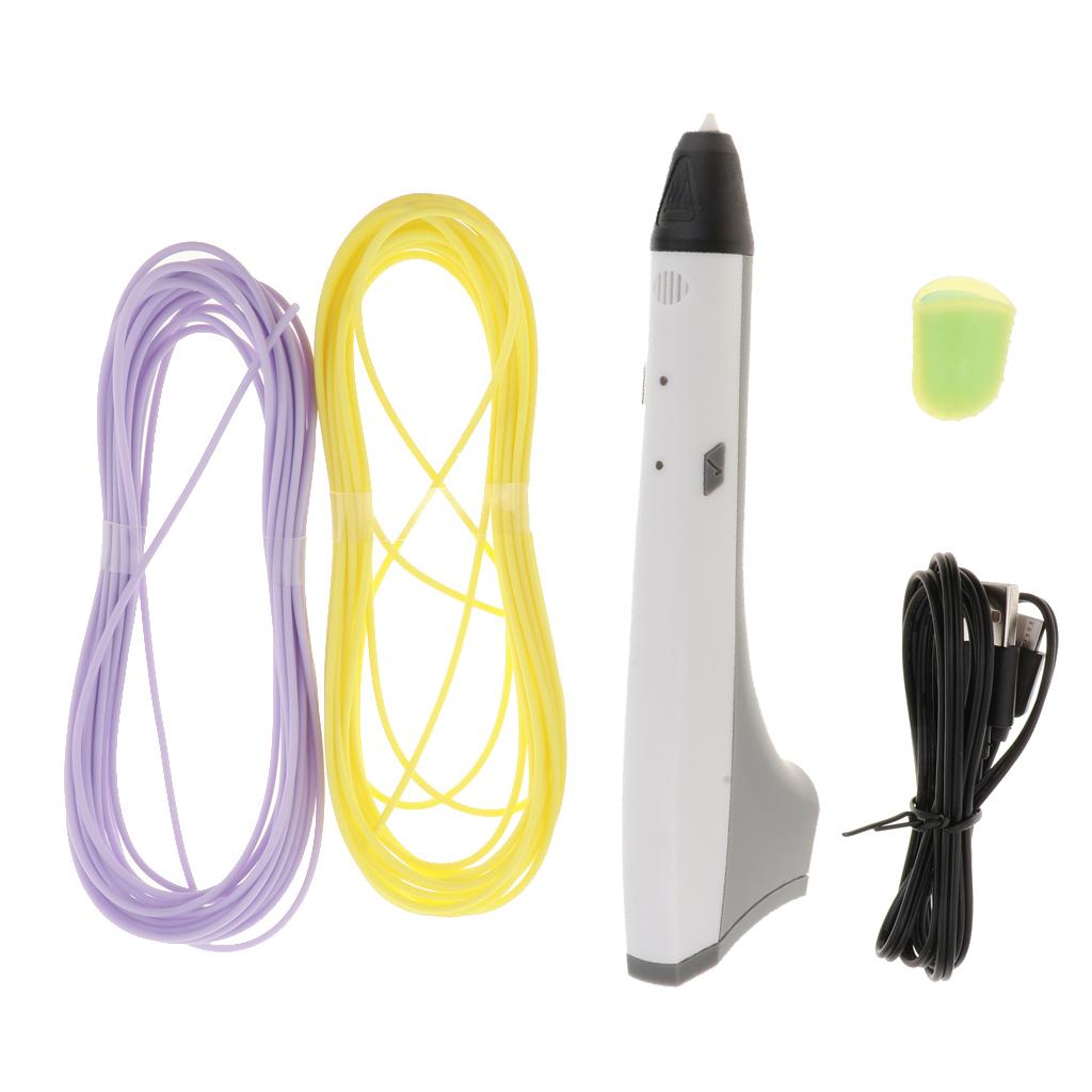 3D Printing Drawing Pen Crafts Modeling PLA/PCL Filament LED Display White