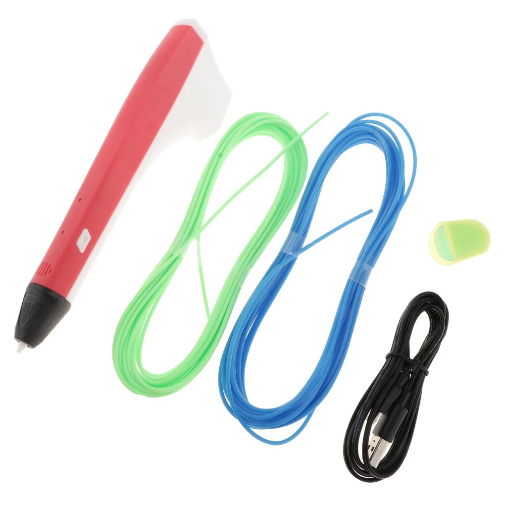 3D Printing Drawing Pen Crafts Modeling PLA/PCL Filament LED Display Red