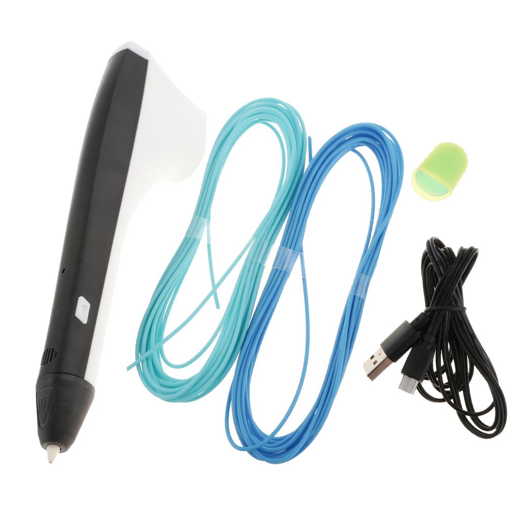 3D Printing Drawing Pen Crafts Modeling PLA/PCL Filament LED Display Black