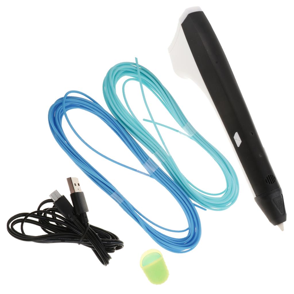 3D Printing Drawing Pen Crafts Modeling PLA/PCL Filament LED Display Black