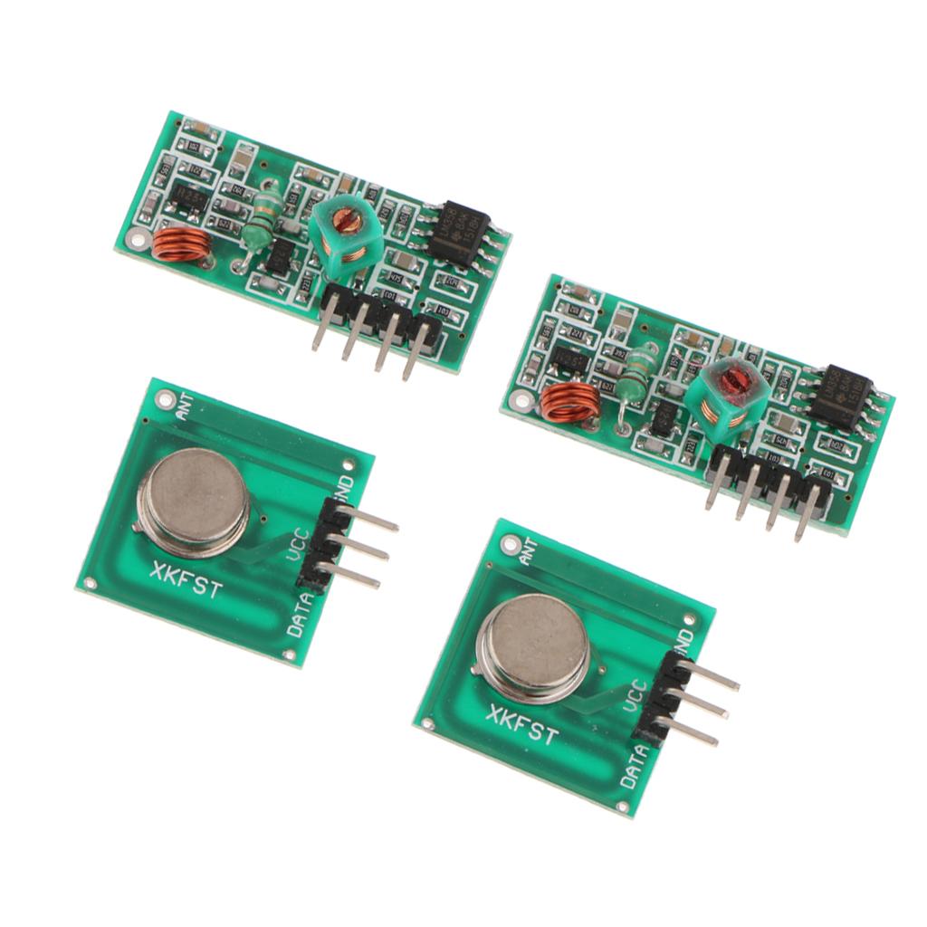 2 Pieces 433Mhz RF Transmitter+Receiver Superregeneration Module for Arduino