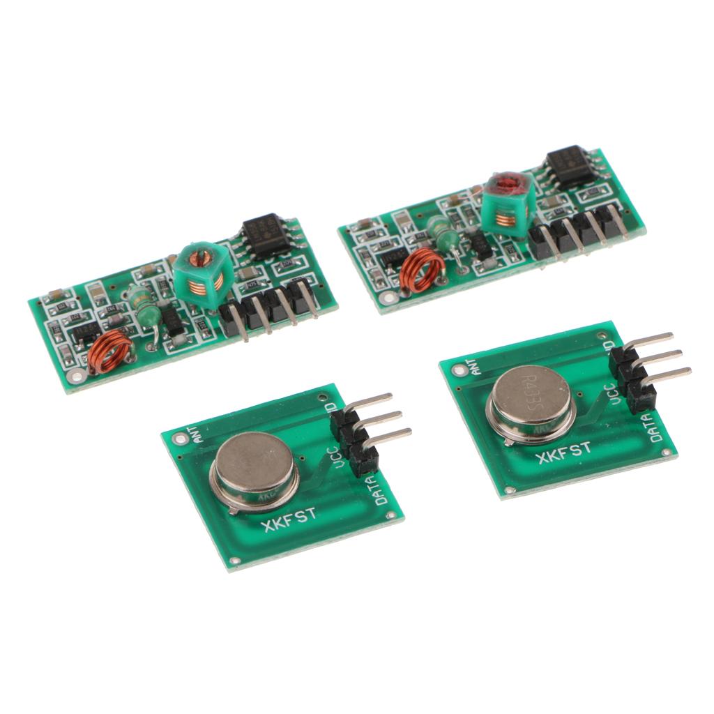 2 Pieces 433Mhz RF Transmitter+Receiver Superregeneration Module for Arduino