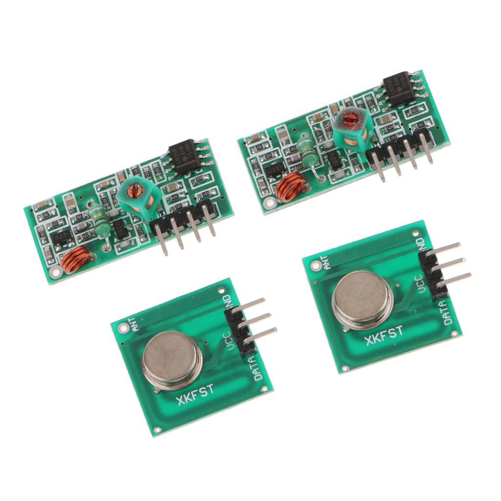 2 Pieces 433Mhz RF Transmitter+Receiver Superregeneration Module for Arduino