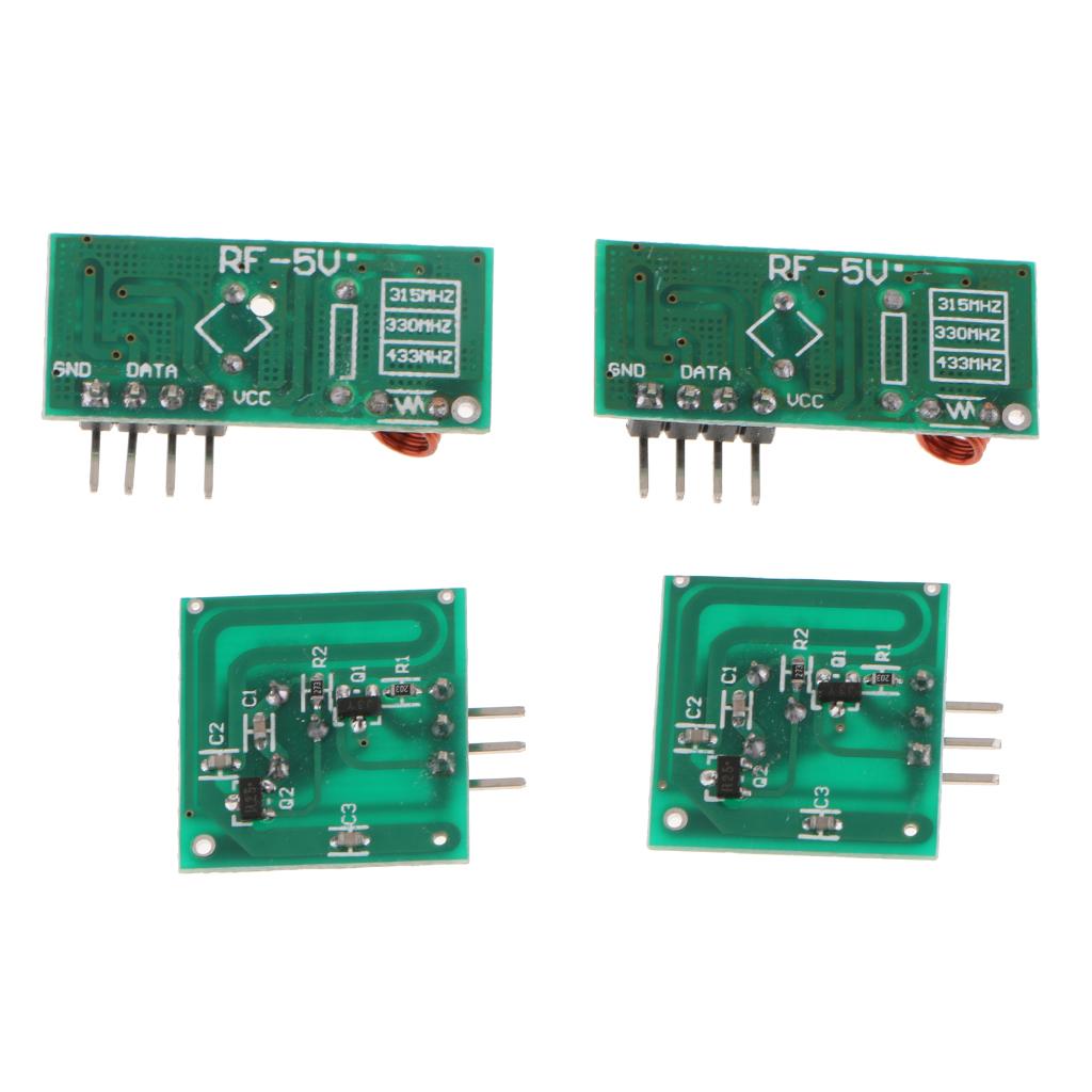 2 Pieces 433Mhz RF Transmitter+Receiver Superregeneration Module for Arduino