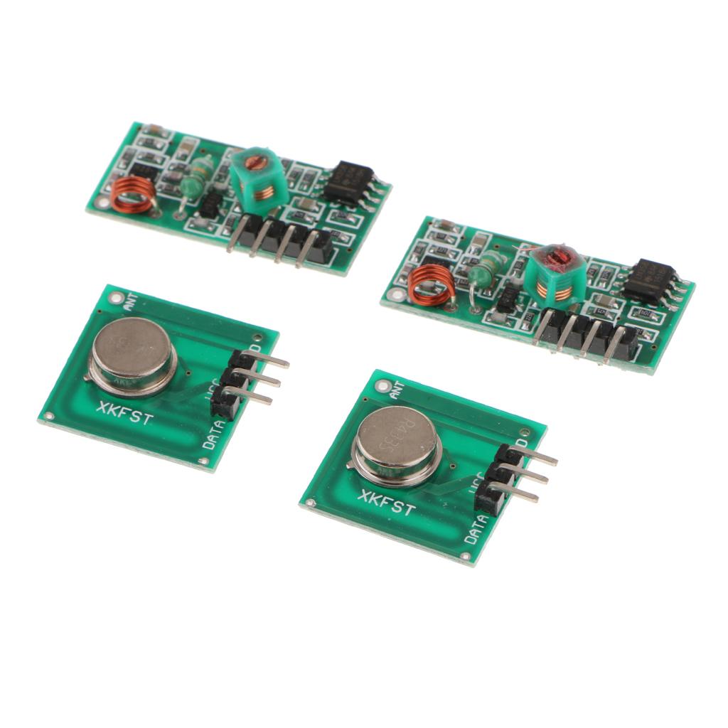 2 Pieces 433Mhz RF Transmitter+Receiver Superregeneration Module for Arduino