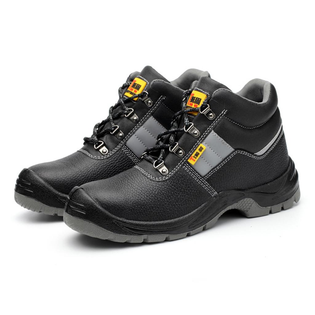 Steel Plate Toe High Side Cowhide Oil and Alkali Resistant Safety Shoes NEW
