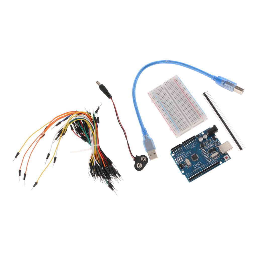 UNO R3 Development Board Starter Kit for Arduino Uno R3 - Bundle of 5 Items