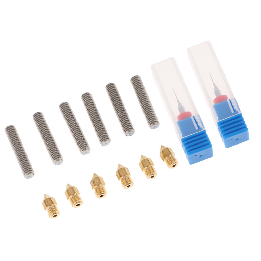 3D Printer Accessories Extruders M6x30mm MK8 Pointed Brass Nozzle Bit 0.4mm