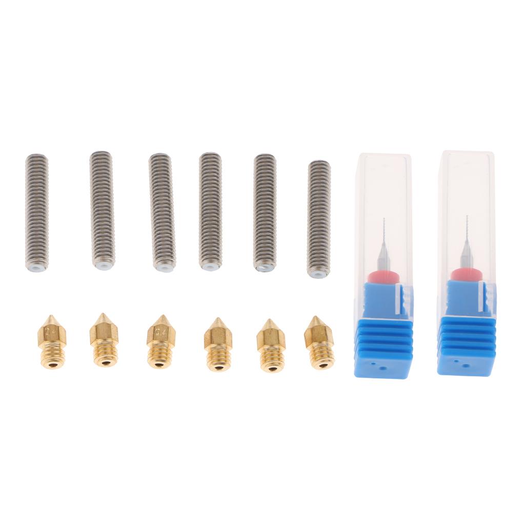 3D Printer Accessories Extruders M6x30mm MK8 Pointed Brass Nozzle Bit 0.4mm