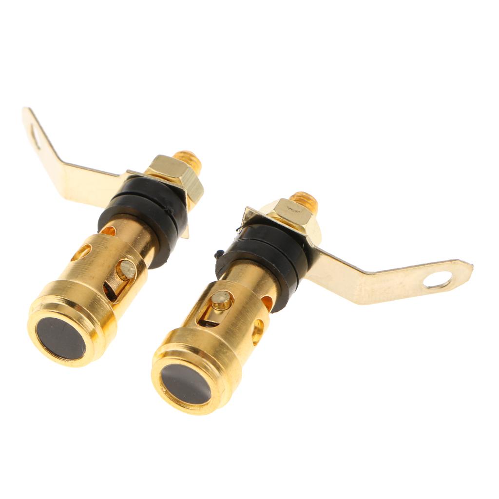 2pcs Speaker Banana Plug Jack Amplifier Terminal Binding Post Socket Connector Black