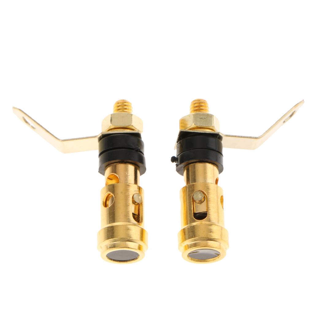 2pcs Speaker Banana Plug Jack Amplifier Terminal Binding Post Socket Connector Black