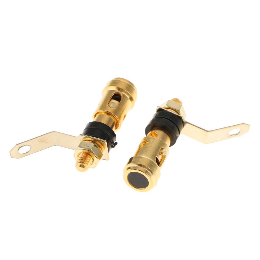2pcs Speaker Banana Plug Jack Amplifier Terminal Binding Post Socket Connector Black