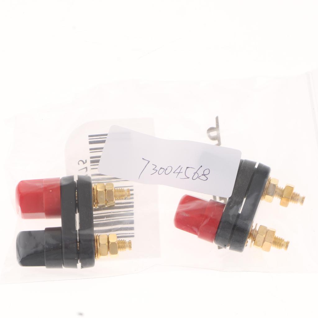 2pcs Dual 4mm Banana Plug Jack Socket Binding Post For Speaker Amplifier Terminal