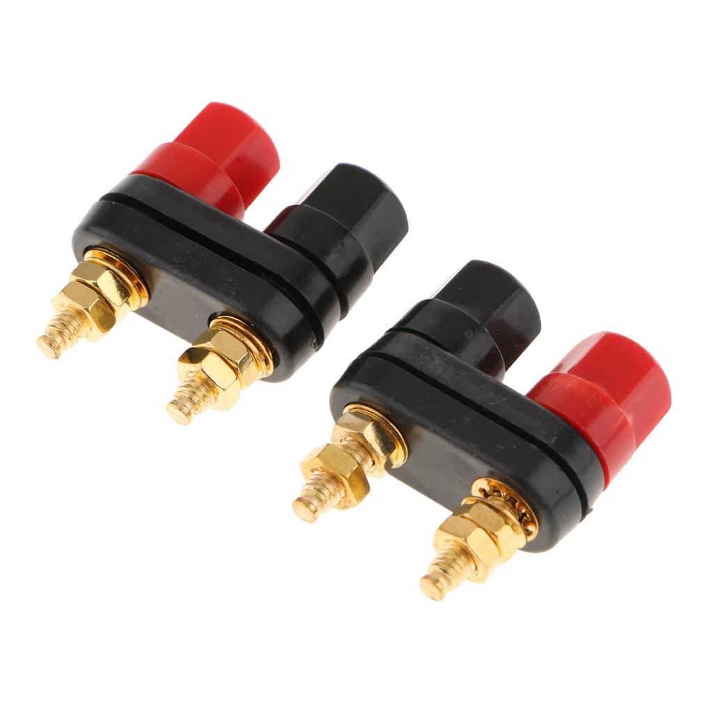 2pcs Dual 4mm Banana Plug Jack Socket Binding Post For Speaker Amplifier Terminal