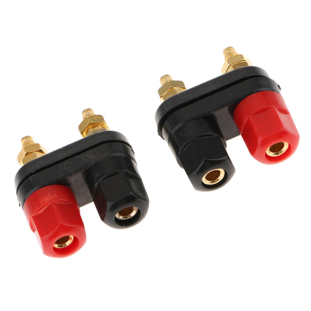 2pcs Dual 4mm Banana Plug Jack Socket Binding Post For Speaker Amplifier Terminal